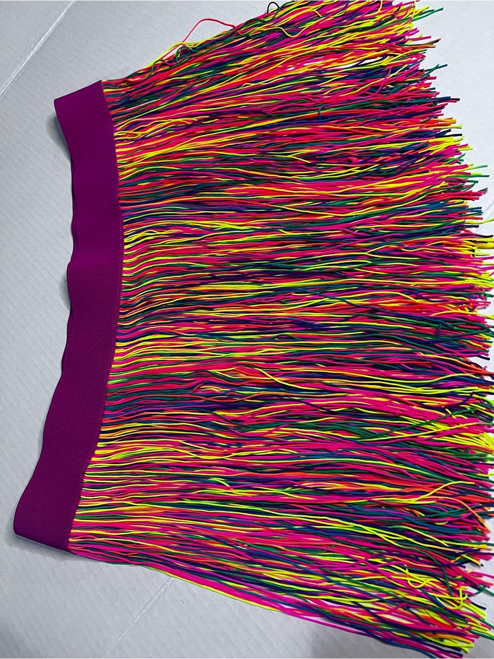 Women’s Vibrant Neon Fringe Skirt - Multicolor